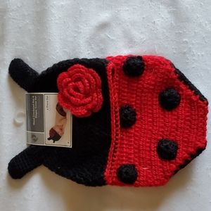 Ladybug Hand Crochet Hat & Diaper Cover Set